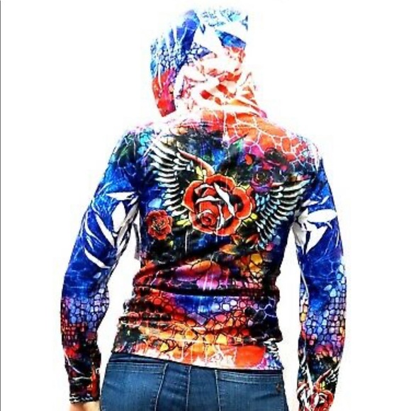 Sport Jacket Tie-dye Pattern Zip DNLA-D22 - Picture 2 of 8